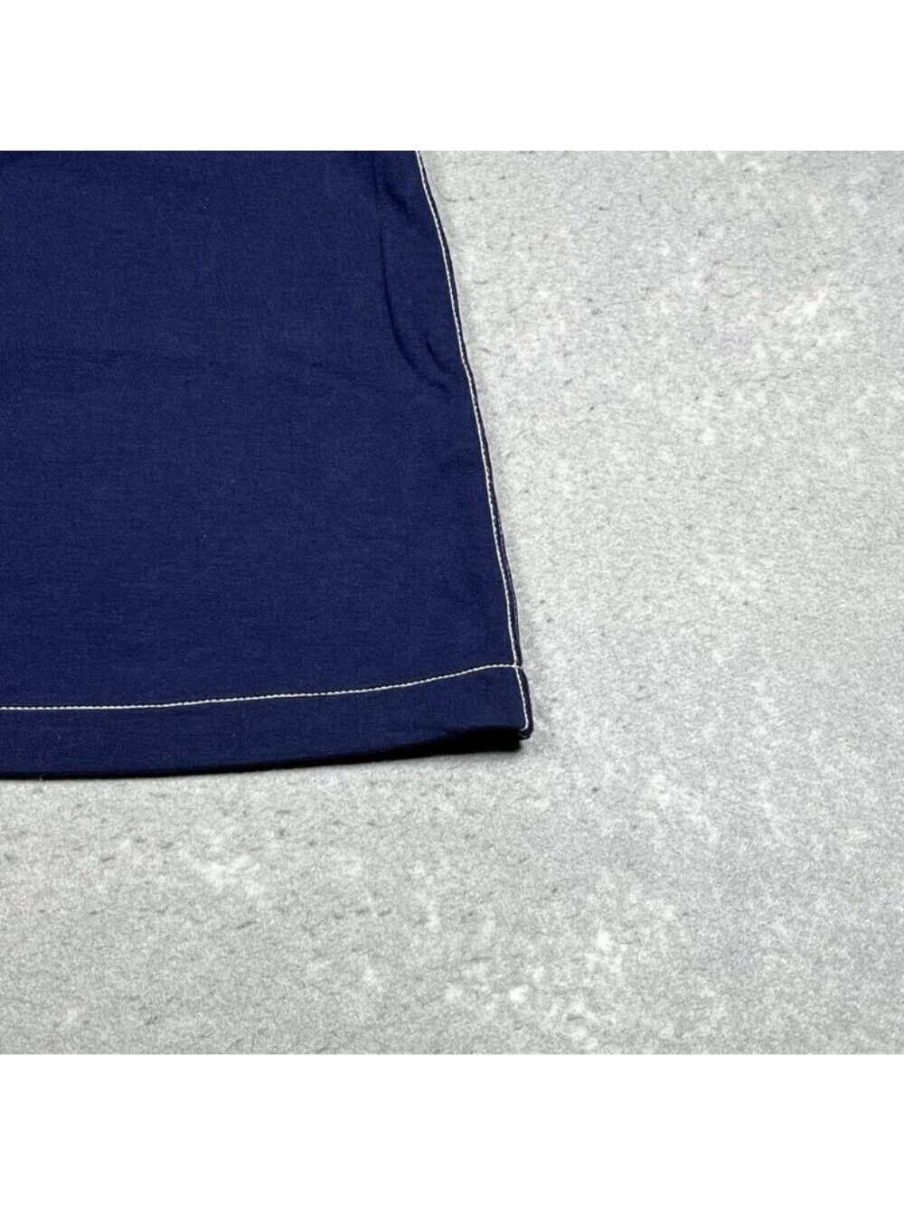 Skirt Women’s Size Large Navy Blue Drawstring A Line Mini Coastal Cotton - Picture 3 of 6